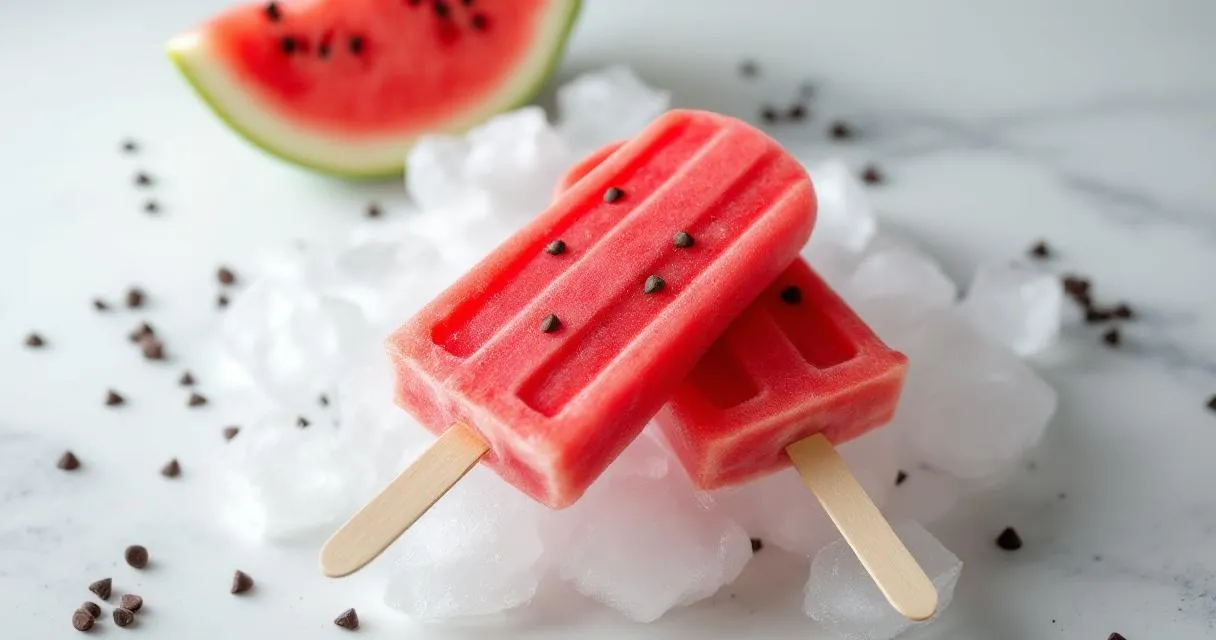 Wassermelonen-Eis am Stiel: Fruchteis für Kinder