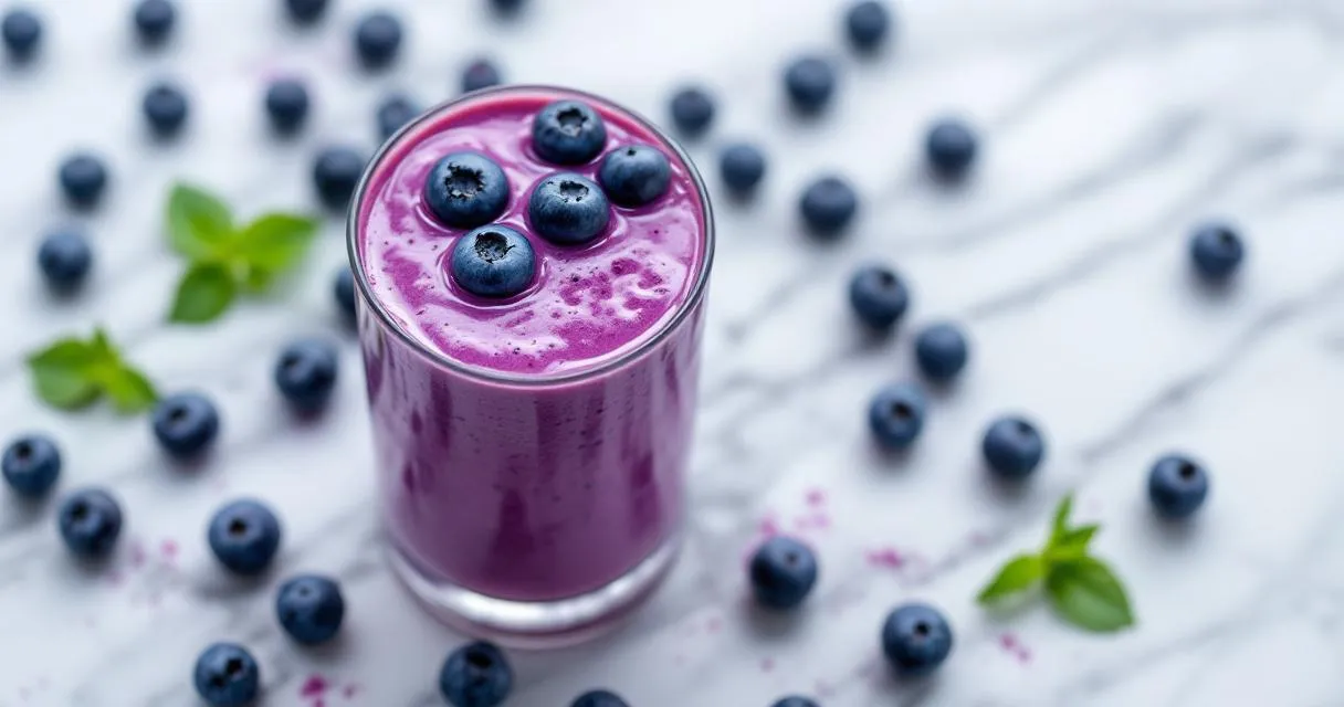 Blaubeer-Smoothie: Antioxidantien-Bombe in Violett